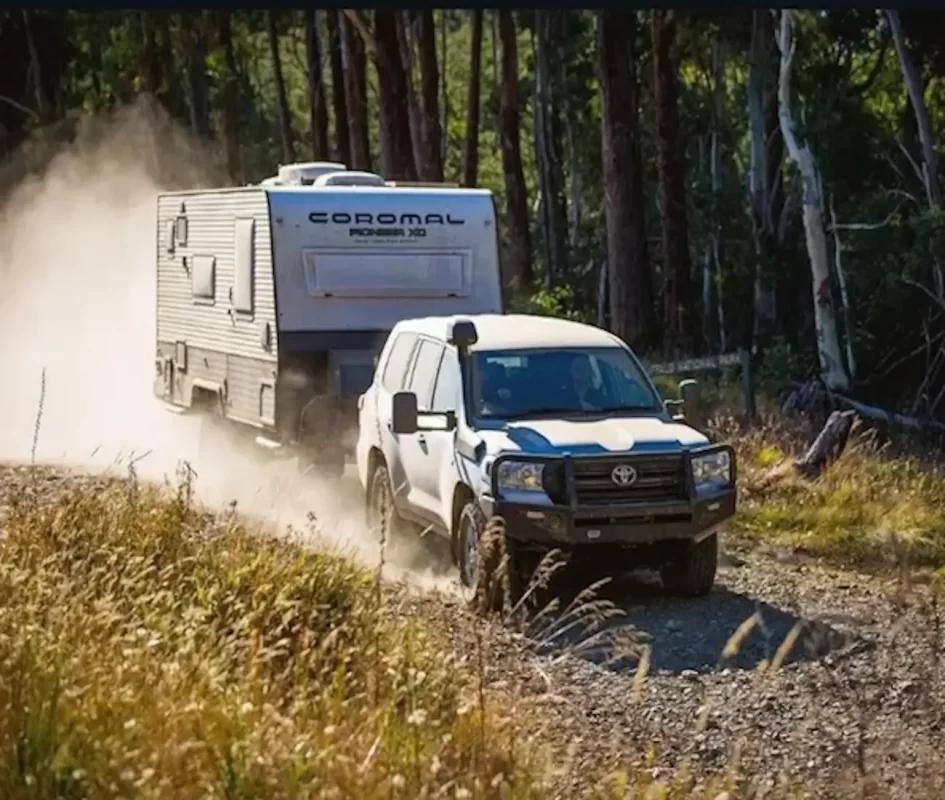 Wheel Sensei app interface providing caravan bearing monitoring and real-time safety alerts for travelers